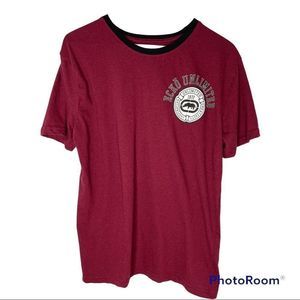 Ecko Unltd Burgandy t shirt tee with symbol M